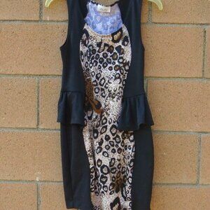 Dress Fitted Animal Print Ruffle